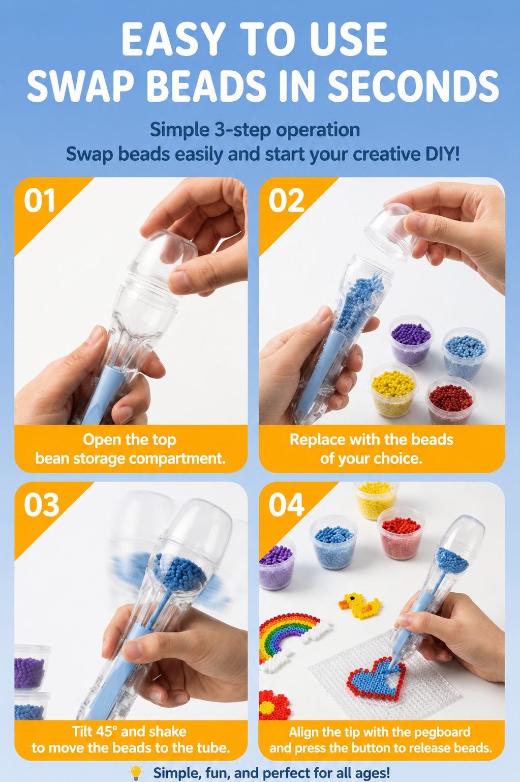 Press-to-use automatic bead-dotting pen