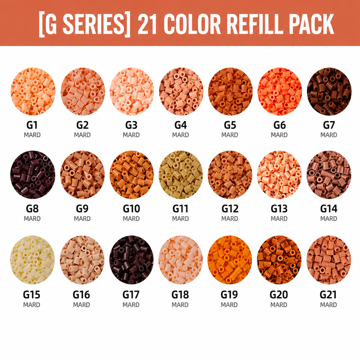 1000 pcs perler beads 2.6mm material pack