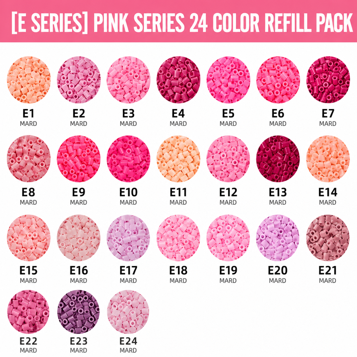 1000 pcs perler beads 2.6mm material pack