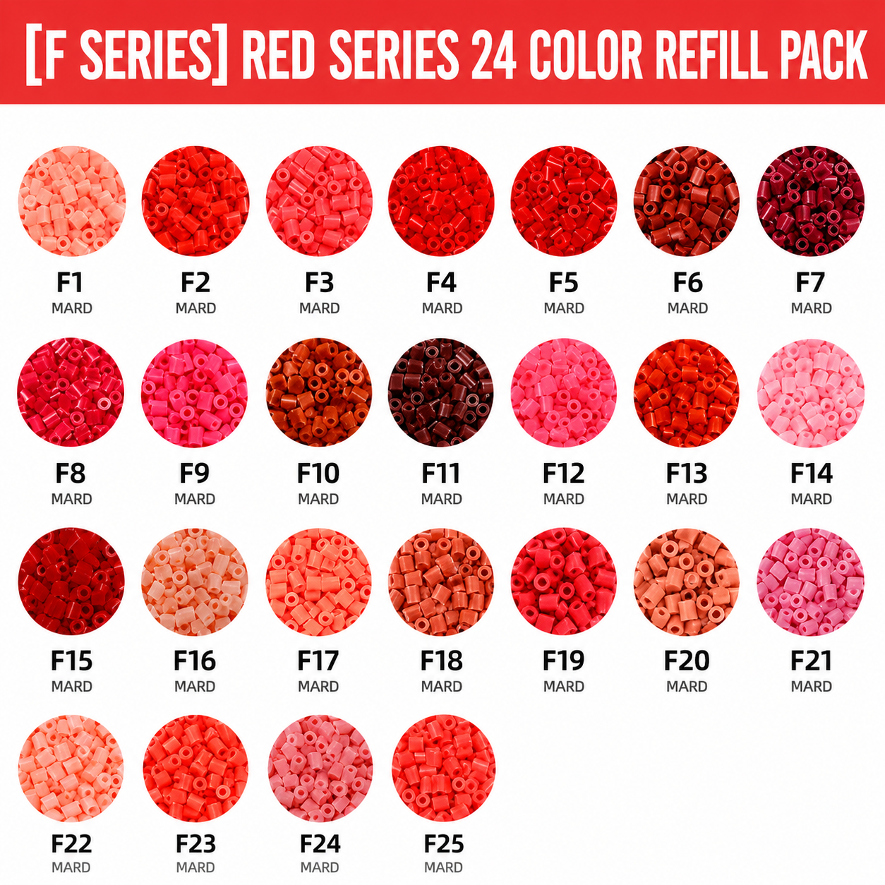1000 pcs perler beads 2.6mm material pack
