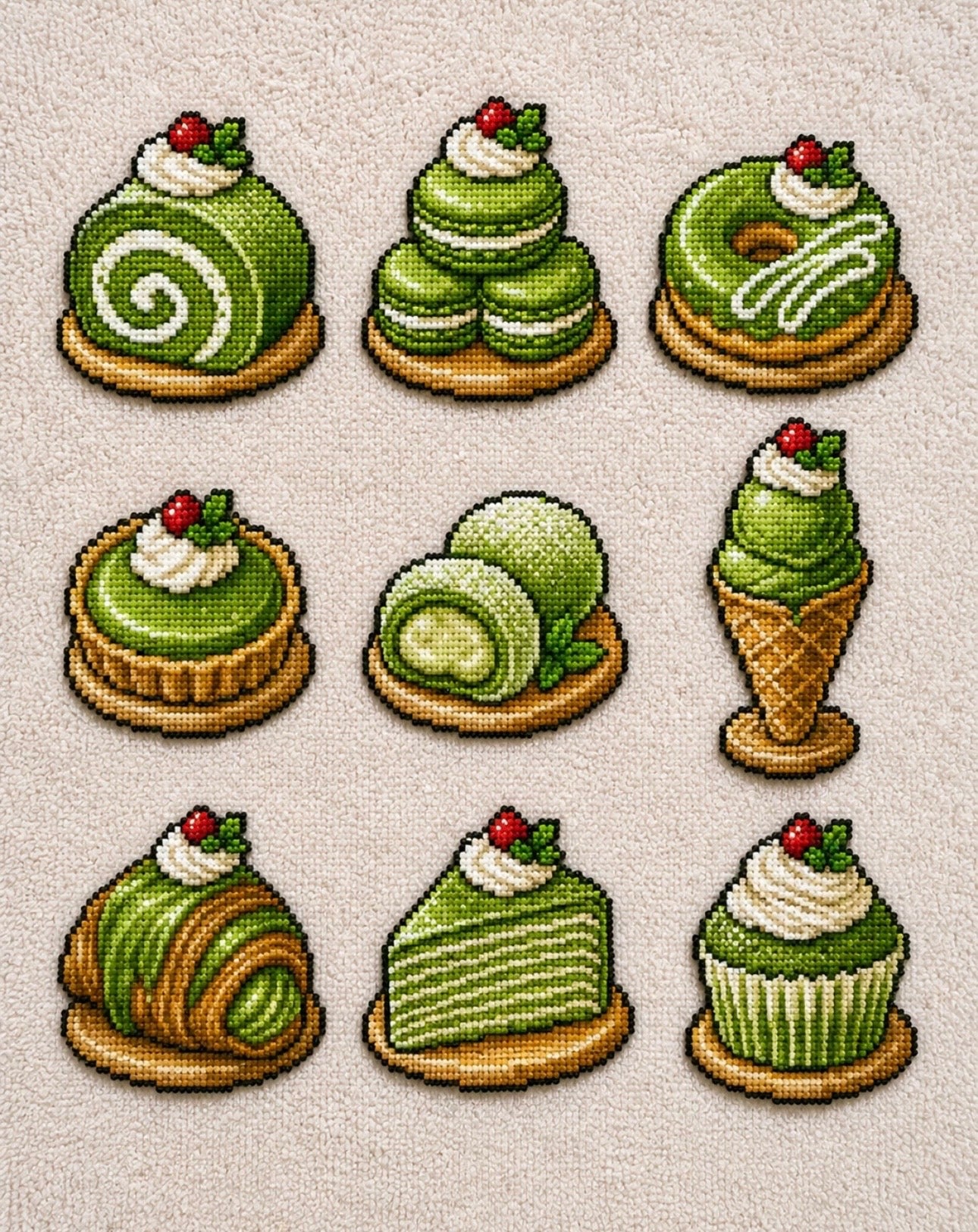 Macha Cake Perler Beads Pattern