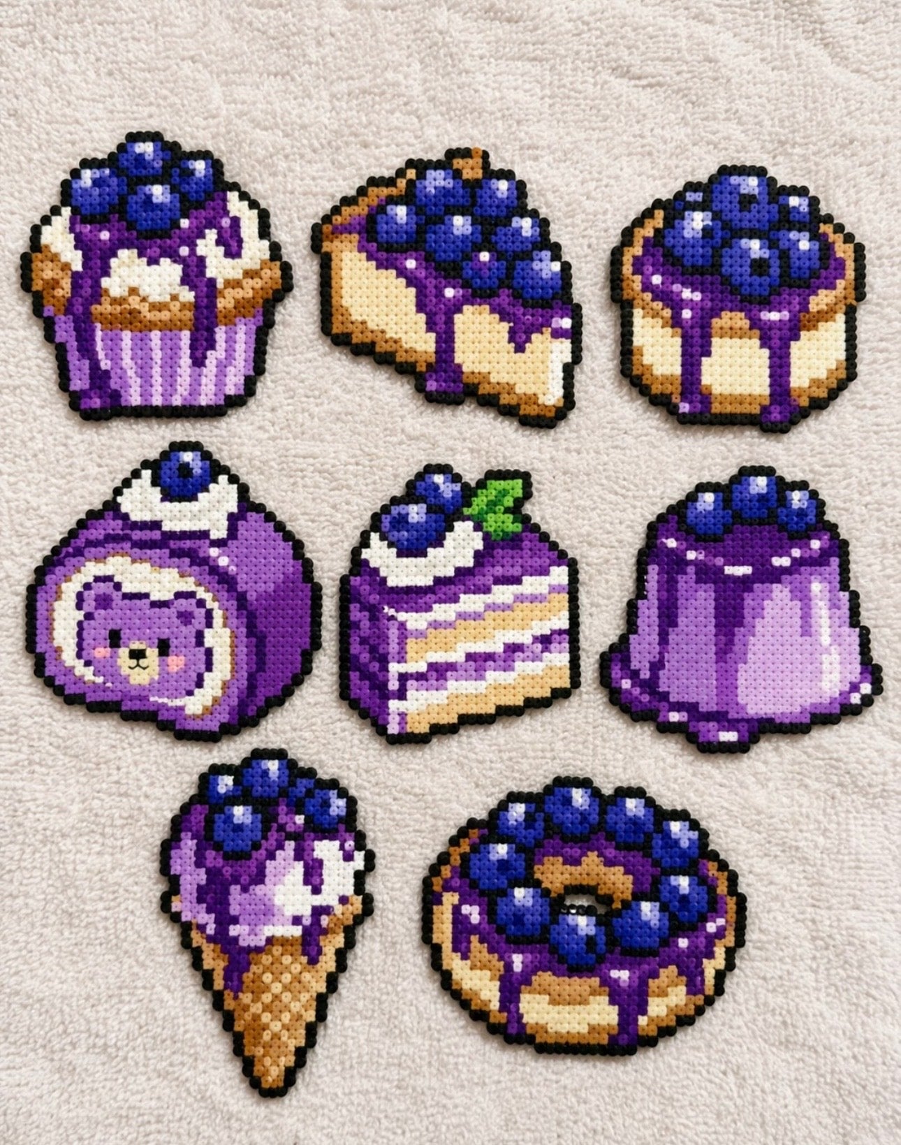 Blue Berry Cake Perler Beads Pattern