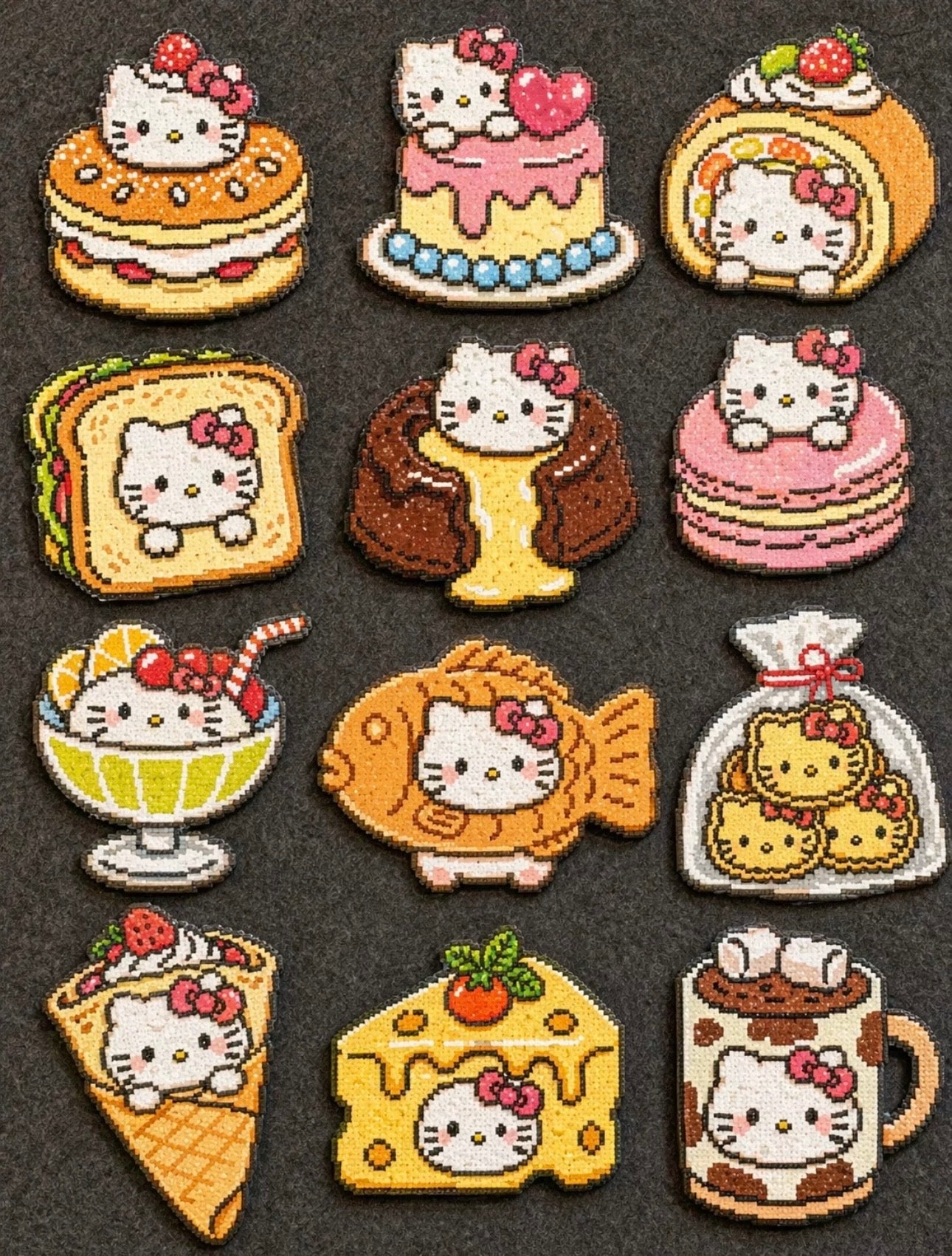 Hello Kitty Cake Perler Beads Pattern